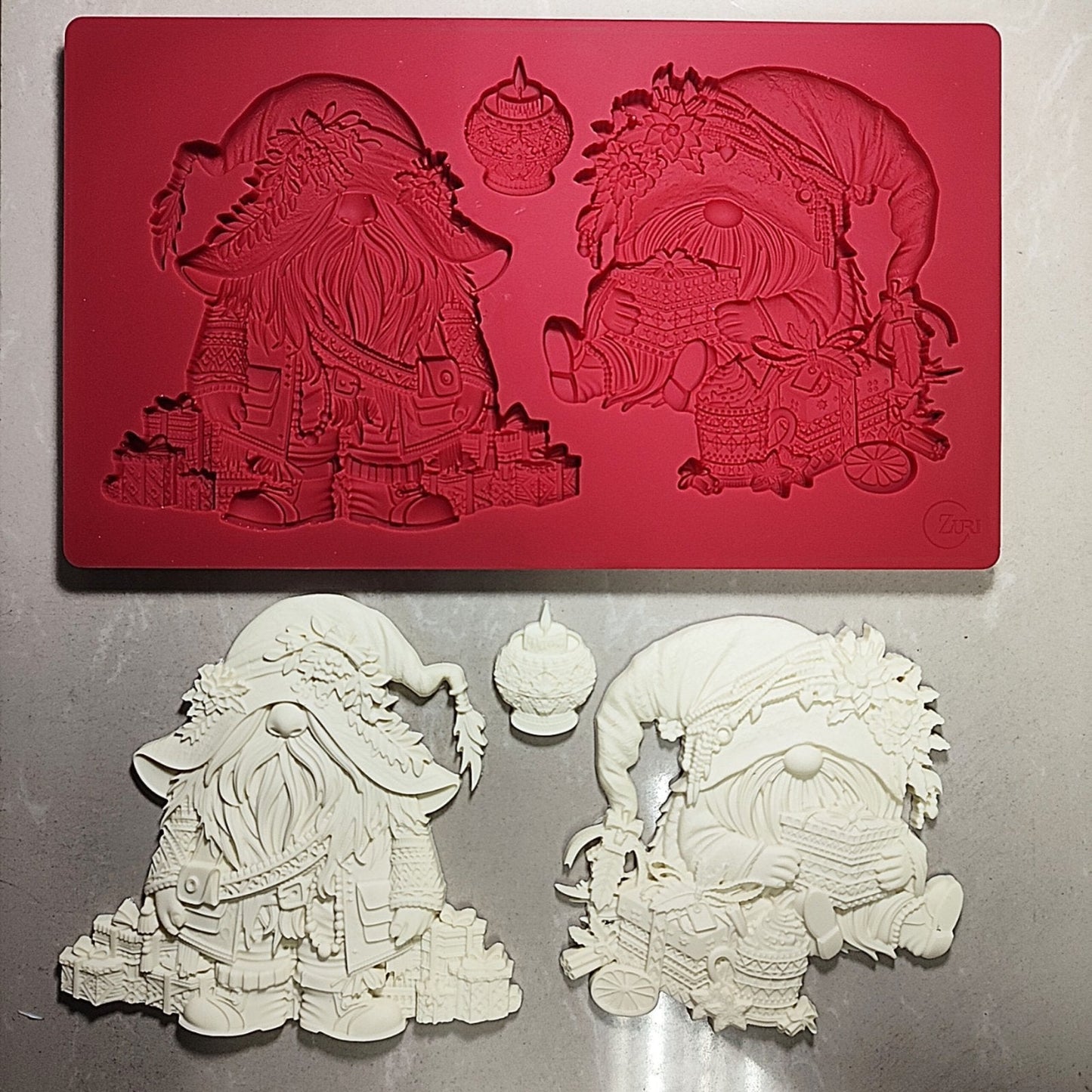 Bohemian Christmas Gnomes silicone mold by Zuri Designs